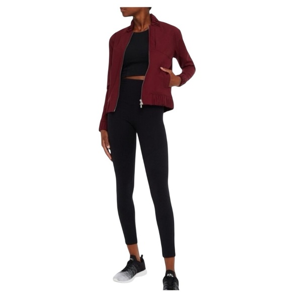 APL The Perfect Wool Bomber Jacket Women's 
Woolmark Collab Burgundy Zip Small - Picture 1 of 15